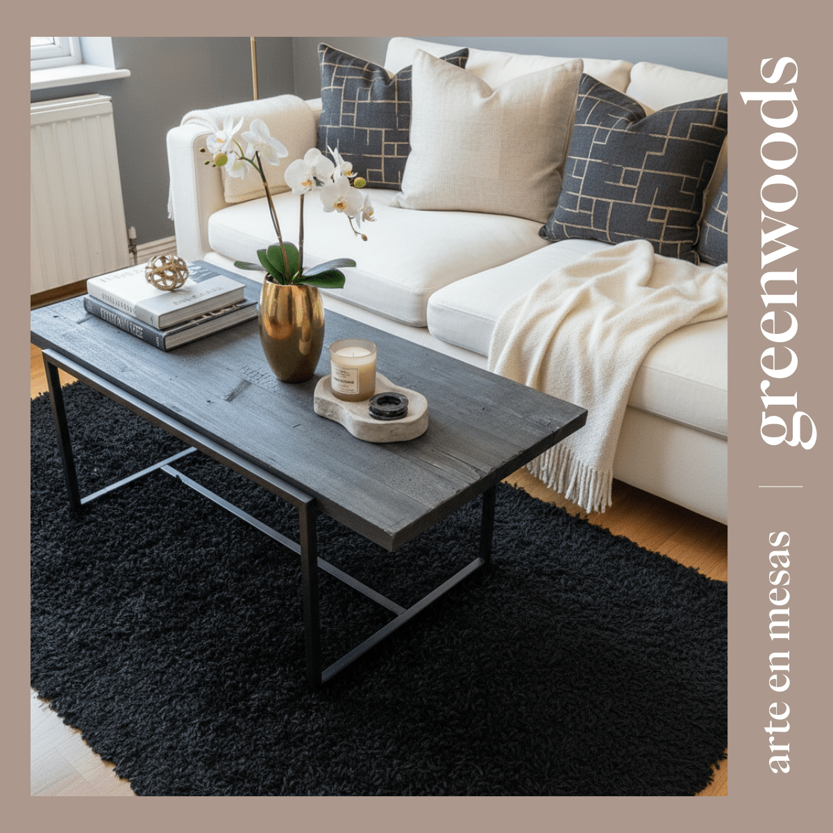 Mesa de centro Noir en madera carbonizada - mesa centro | Greenwoods Chile