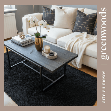 Mesa de centro Noir en madera carbonizada - mesa centro | Greenwoods Chile