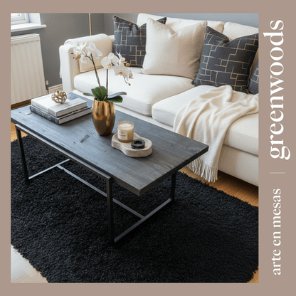 Mesa de centro Noir en madera carbonizada - mesa centro | Greenwoods Chile