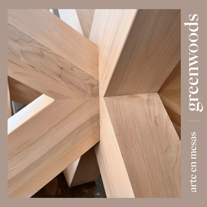 Mesa de comedor base madera lenga y vidrio Maria. - mesa comedor | Greenwoods Chile