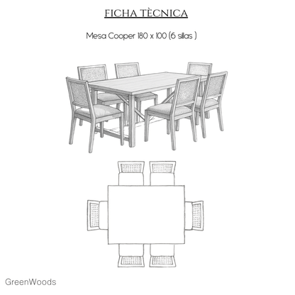 Mesa de comedor Cooper en madera lenga - mesa comedor | Greenwoods Chile