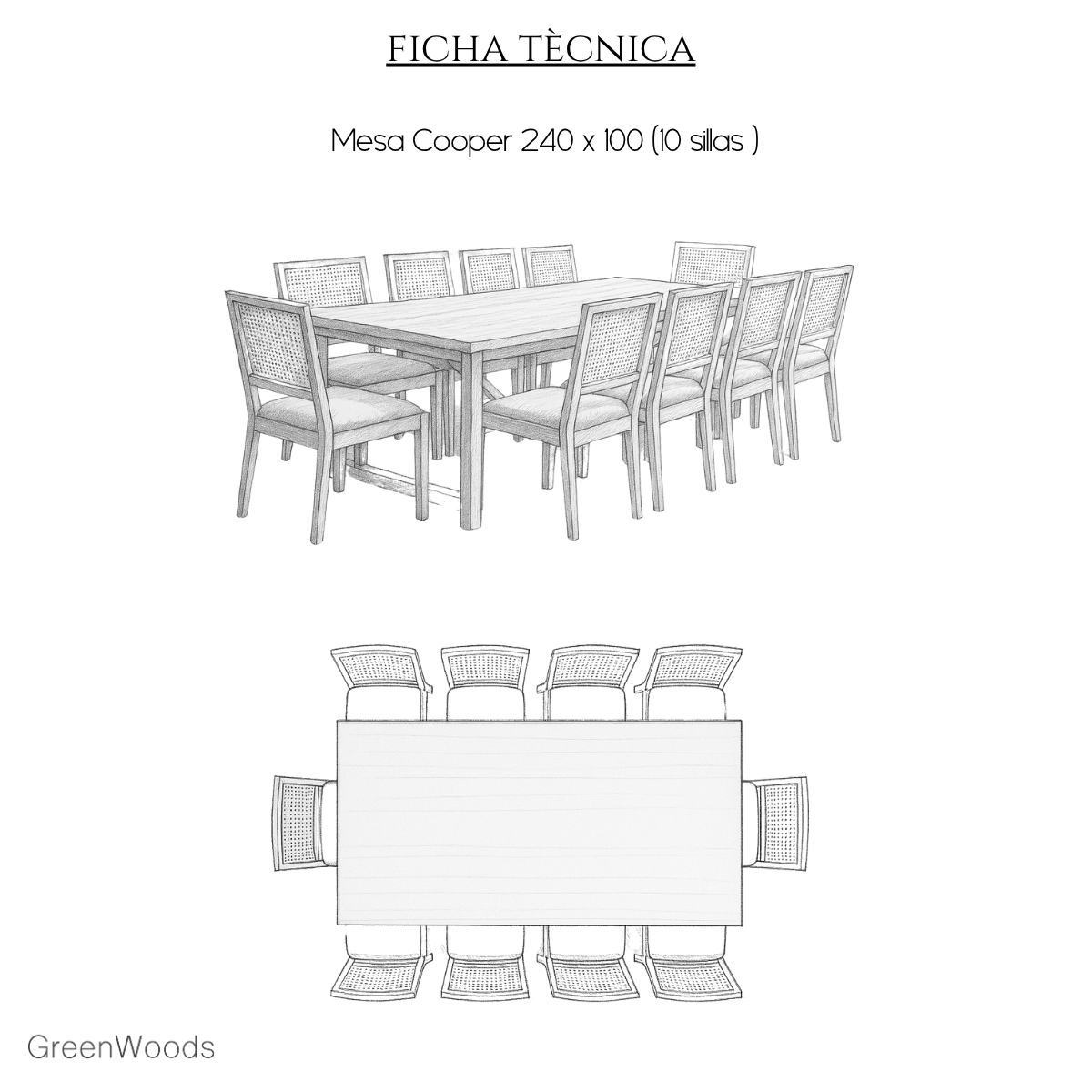 Mesa de comedor Cooper en madera lenga - mesa comedor | Greenwoods Chile