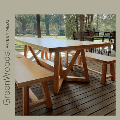 Mesa ARREZO en madera maciza hecha a mano en Chile | Greenwoods