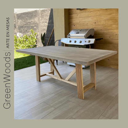 Mesa de comedor de madera Cooper terraza. - mesa comedor | Greenwoods Chile