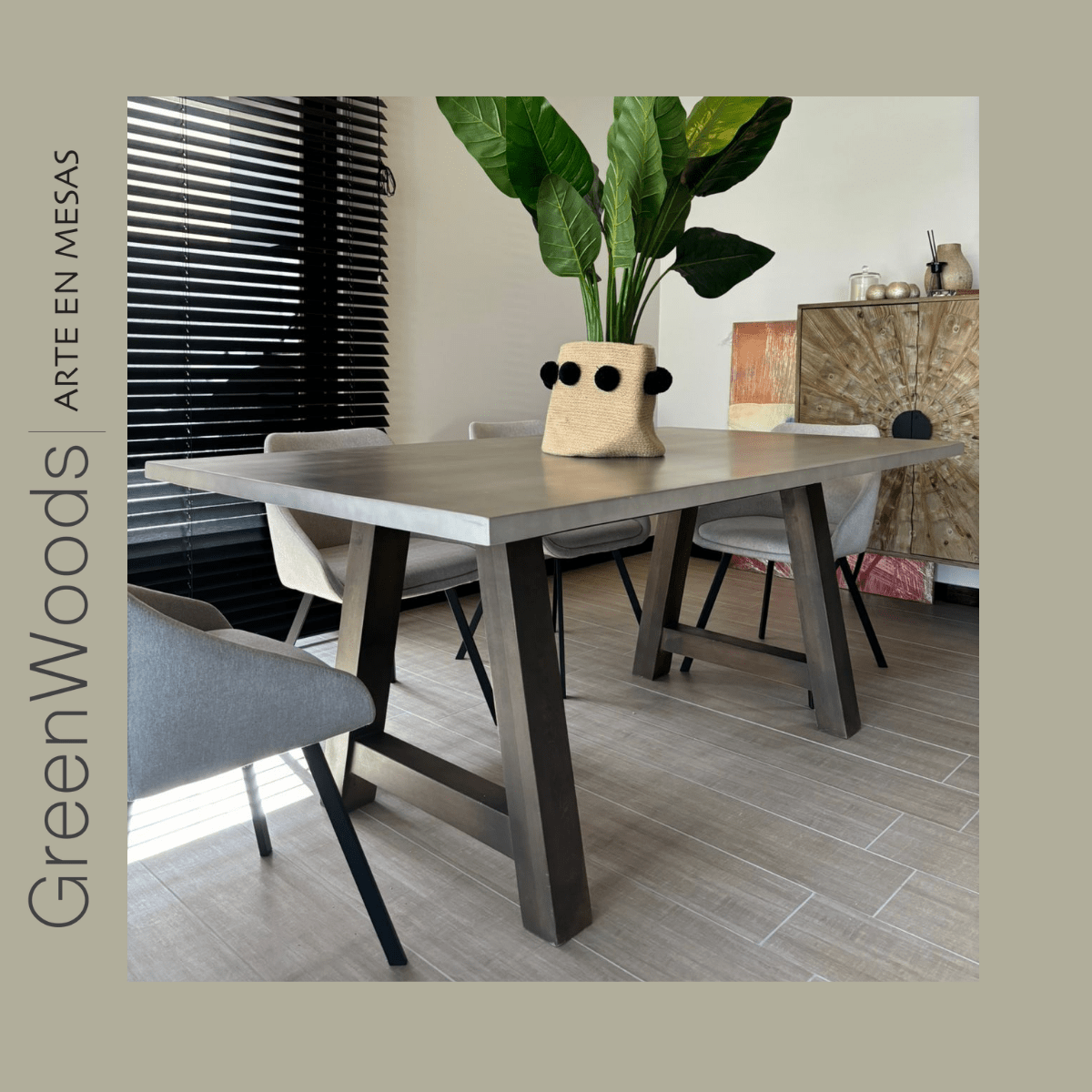 Mesa de comedor en madera moderna Cooper Simple. - mesa comedor | Greenwoods Chile