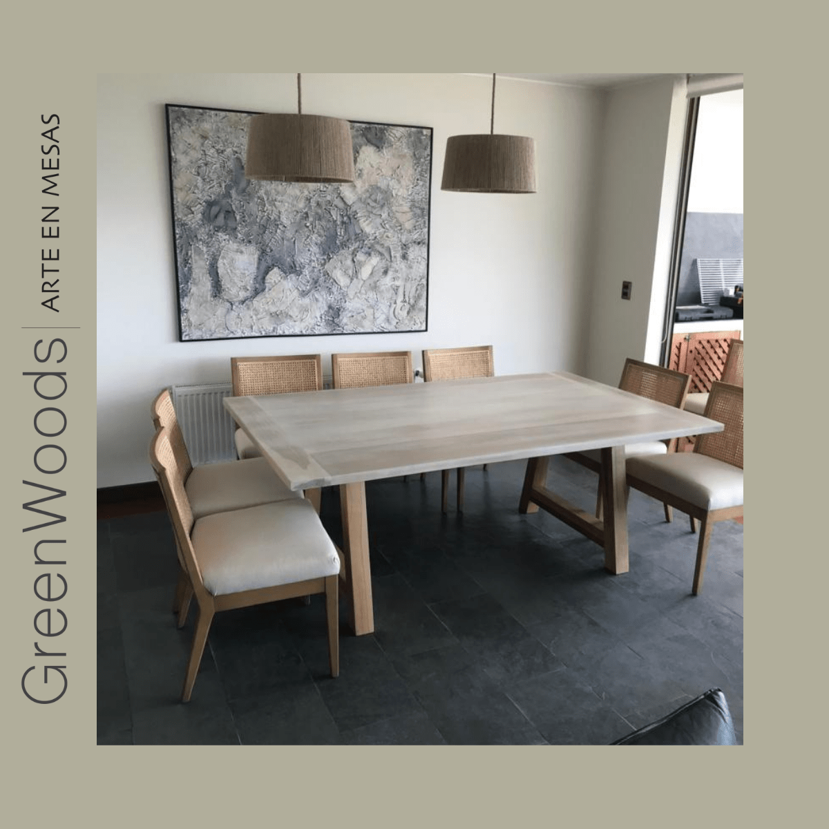 Mesa de comedor en madera moderna Cooper Simple. - mesa comedor | Greenwoods Chile