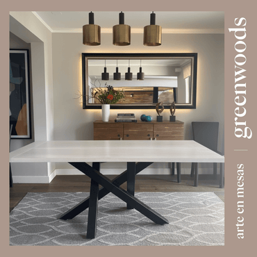 Mesa de comedor fierro y cubierta madera lenga Da Vinci. - mesa comedor | Greenwoods Chile