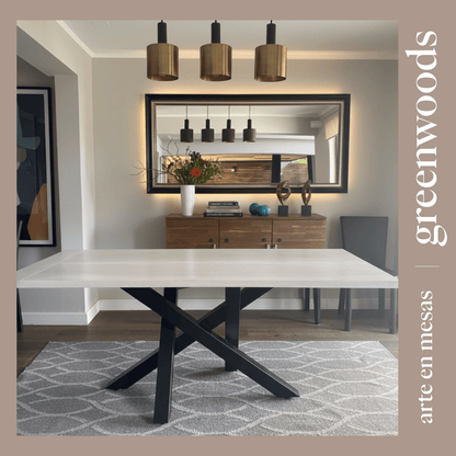 Mesa de comedor fierro y cubierta madera lenga Da Vinci. - mesa comedor | Greenwoods Chile