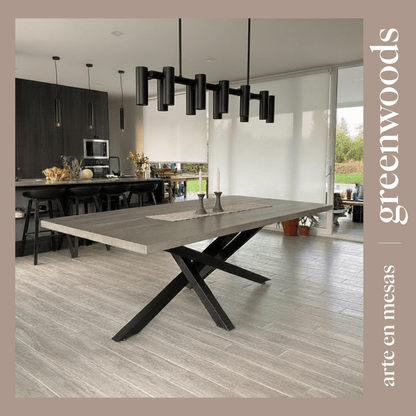 Mesa de comedor fierro y cubierta madera lenga Da Vinci. - mesa comedor | Greenwoods Chile