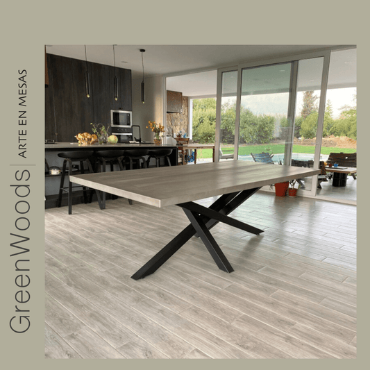 Mesa de comedor fierro y madera lenga Da Vinci. - mesa comedor | Greenwoods Chile