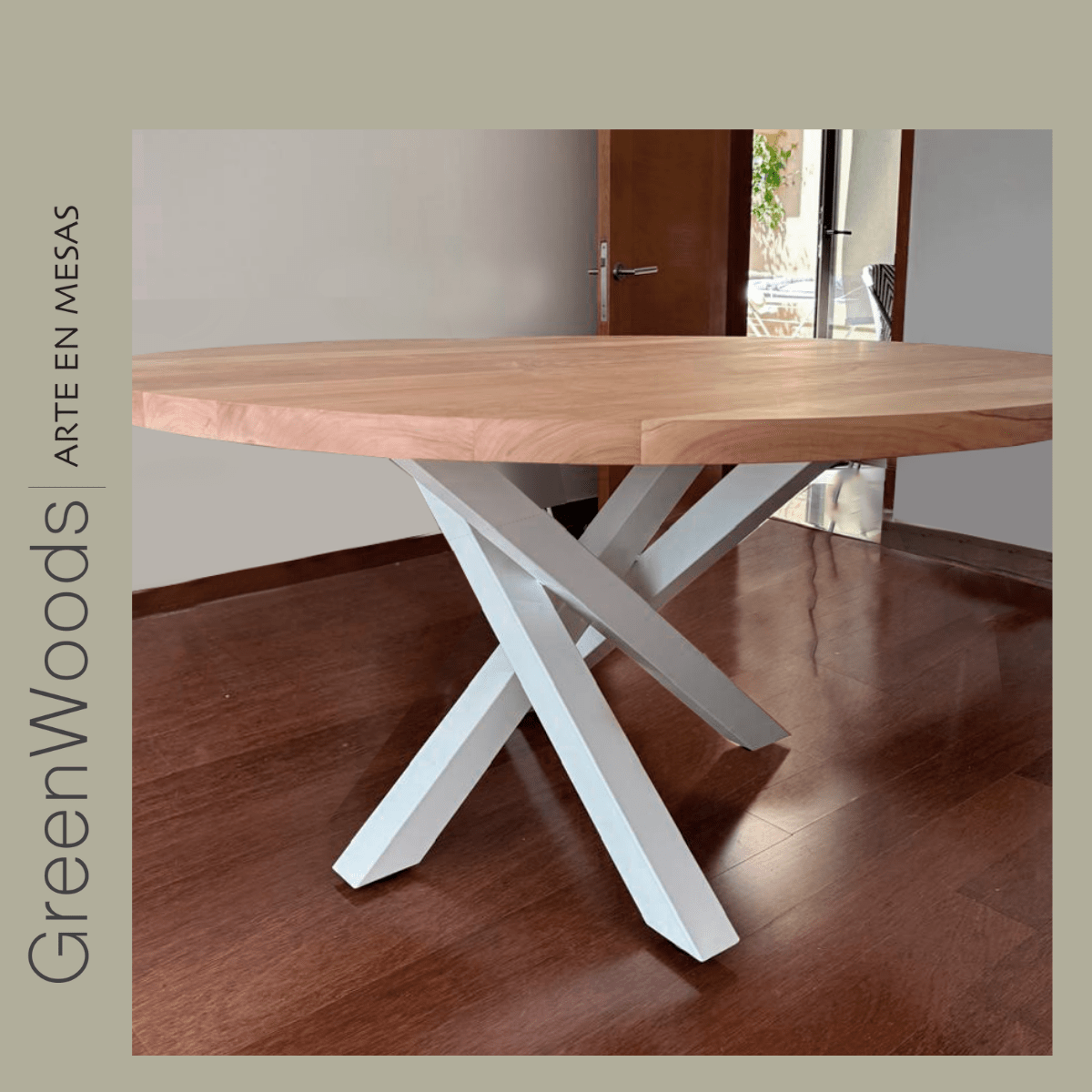 Mesa de comedor fierro y madera lenga redonda Da Vinci. - mesa comedor | Greenwoods Chile