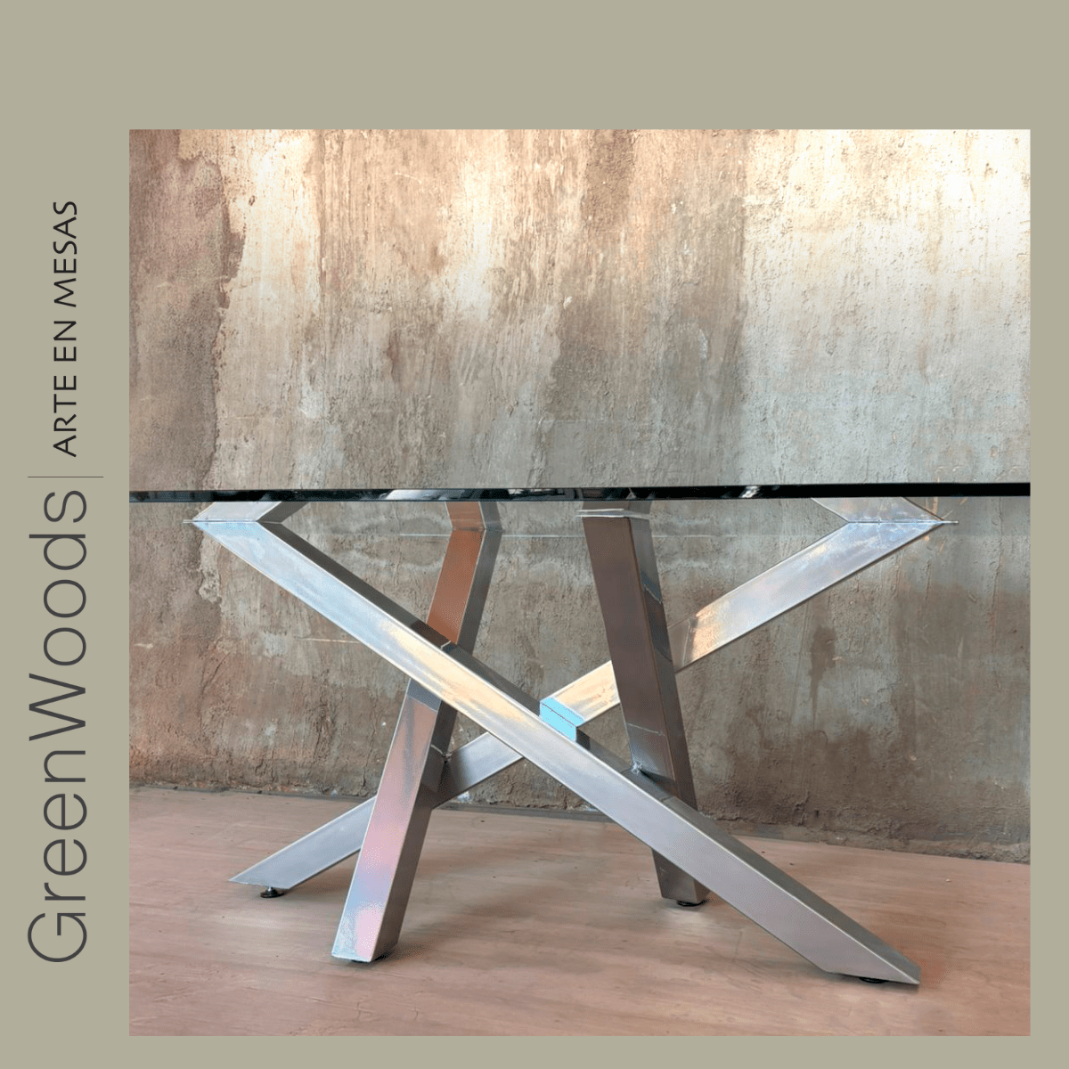 Mesa de comedor fierro y vidrio Da Vinci cromado. - mesa comedor | Greenwoods Chile
