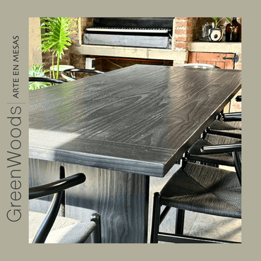 Mesa de comedor madera carbonizada negra Eclipse - mesa comedor | Greenwoods Chile