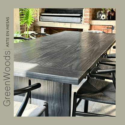 Mesa de comedor madera carbonizada negra Eclipse - mesa comedor | Greenwoods Chile