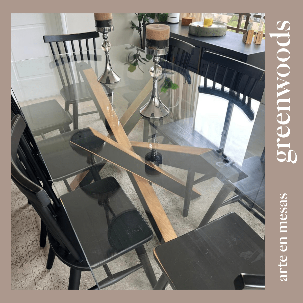 Mesa de Comedor Madera y Fierro Da Vinci | Interior & Terraza a Medida - mesa comedor | Greenwoods Chile