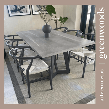 Mesa de comedor madera y fierro negro modelo Siena. - mesa comedor | Greenwoods Chile