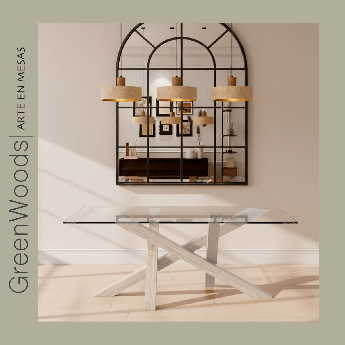 Mesa de Comedor Madera y vidrio Da Vinci | Interior & Terraza a Medida - mesa comedor | Greenwoods Chile