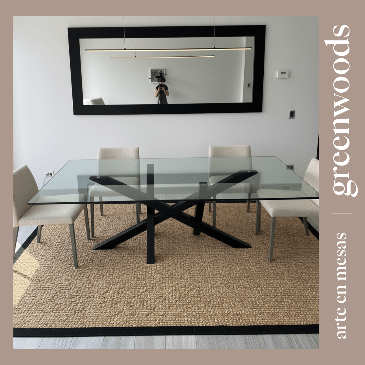 Mesa de Comedor Modelo Da Vinci | Fierro y Vidrio a Medida