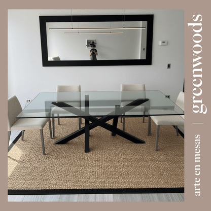 Mesa de Comedor Modelo Da Vinci | Fierro y Vidrio a Medida - mesa comedor | Greenwoods Chile