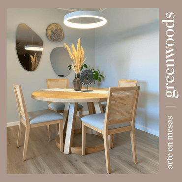 Mesa de comedor redonda de madera Antonia. - mesa comedor | Greenwoods Chile