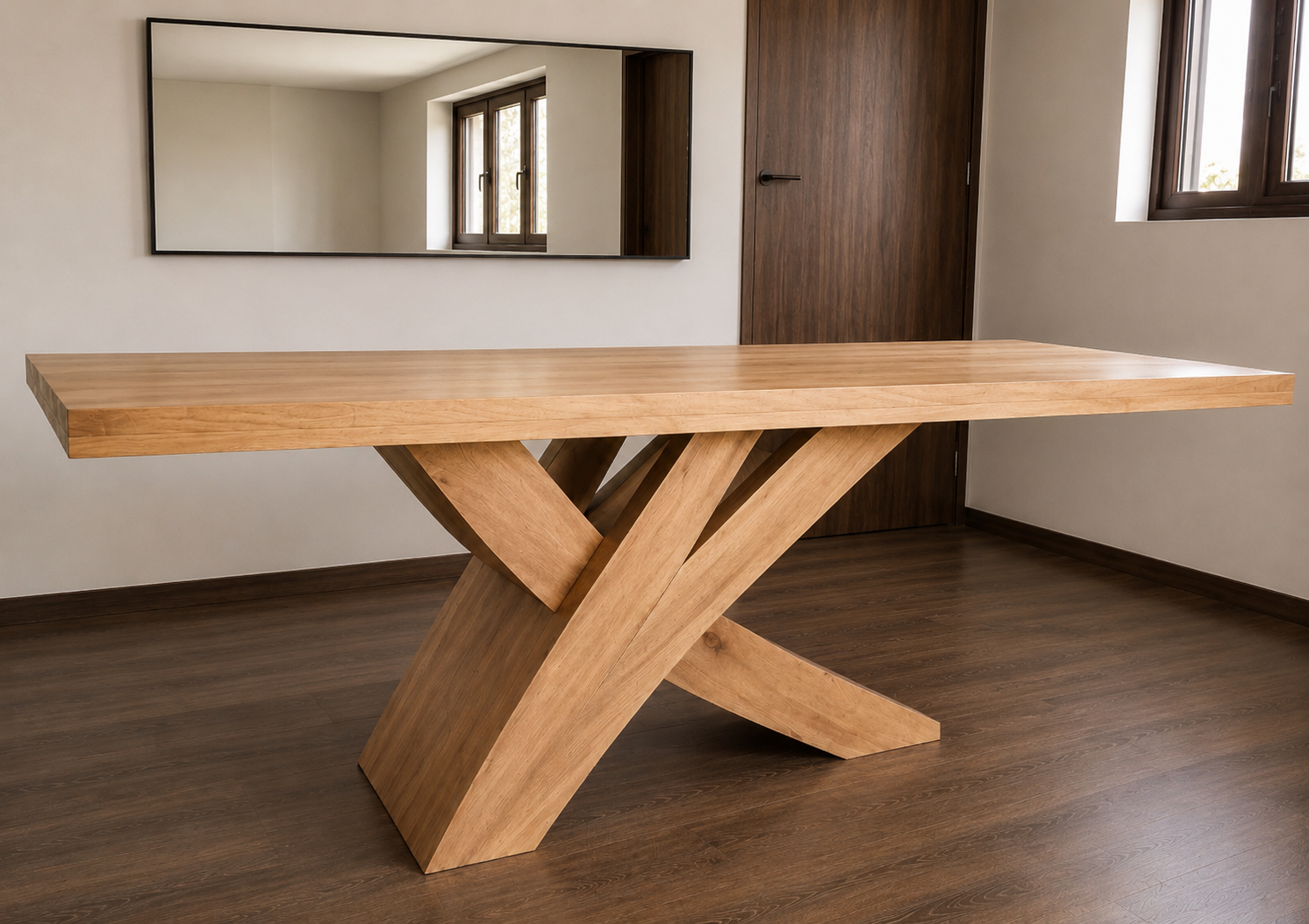 Mesa Picasso con cubierta gruesa de madera lenga maciza