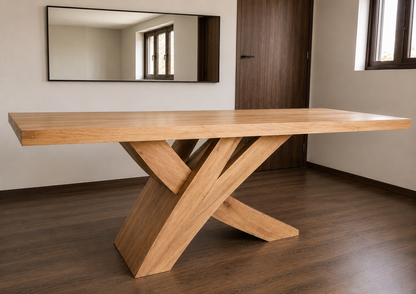 Mesa Picasso con cubierta gruesa de madera lenga maciza