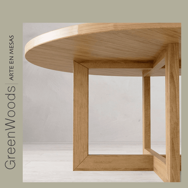 Mesa redonda en madera lenga Maximiliano. - Mesas | Greenwoods Chile
