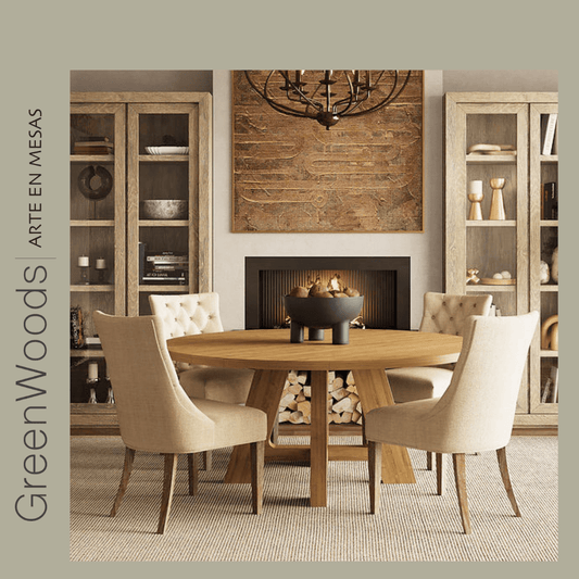 Mesa redonda en madera lenga Nicolas. - Mesas | Greenwoods Chile