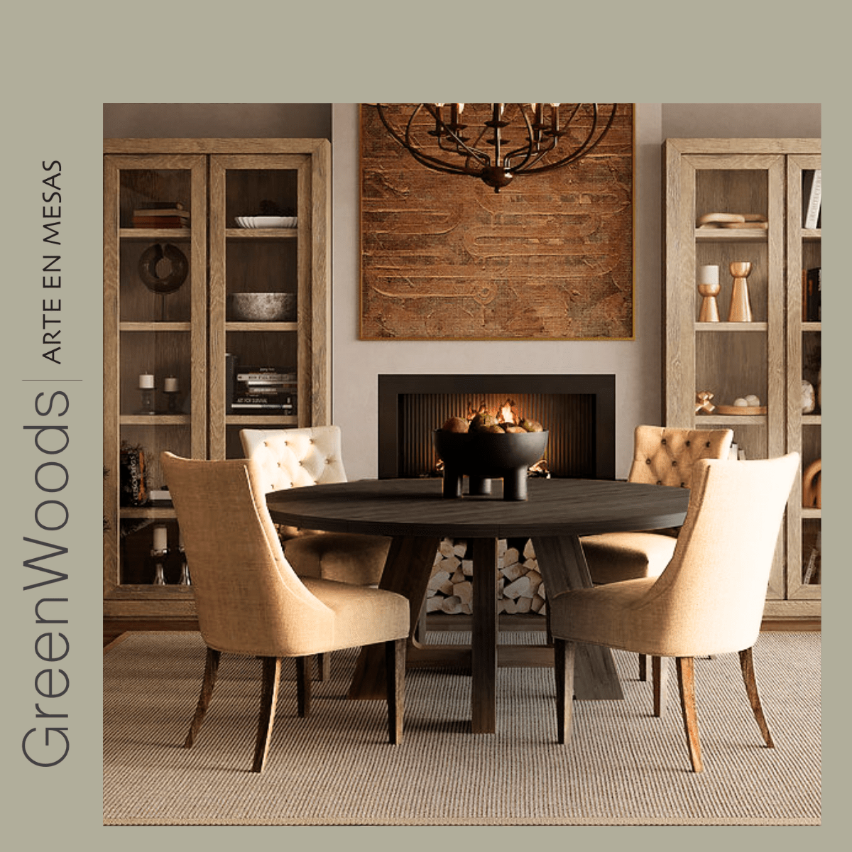 Mesa redonda en madera lenga Nicolas. - Mesas | Greenwoods Chile