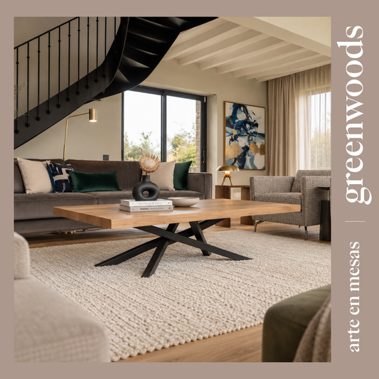 Mesa de Centro Madera y Fierro Da Vinci | Moderna y Robusta