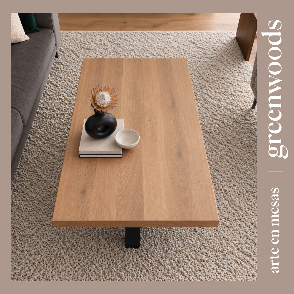 Mesa de Centro Madera y Fierro Da Vinci | Moderna y Robusta