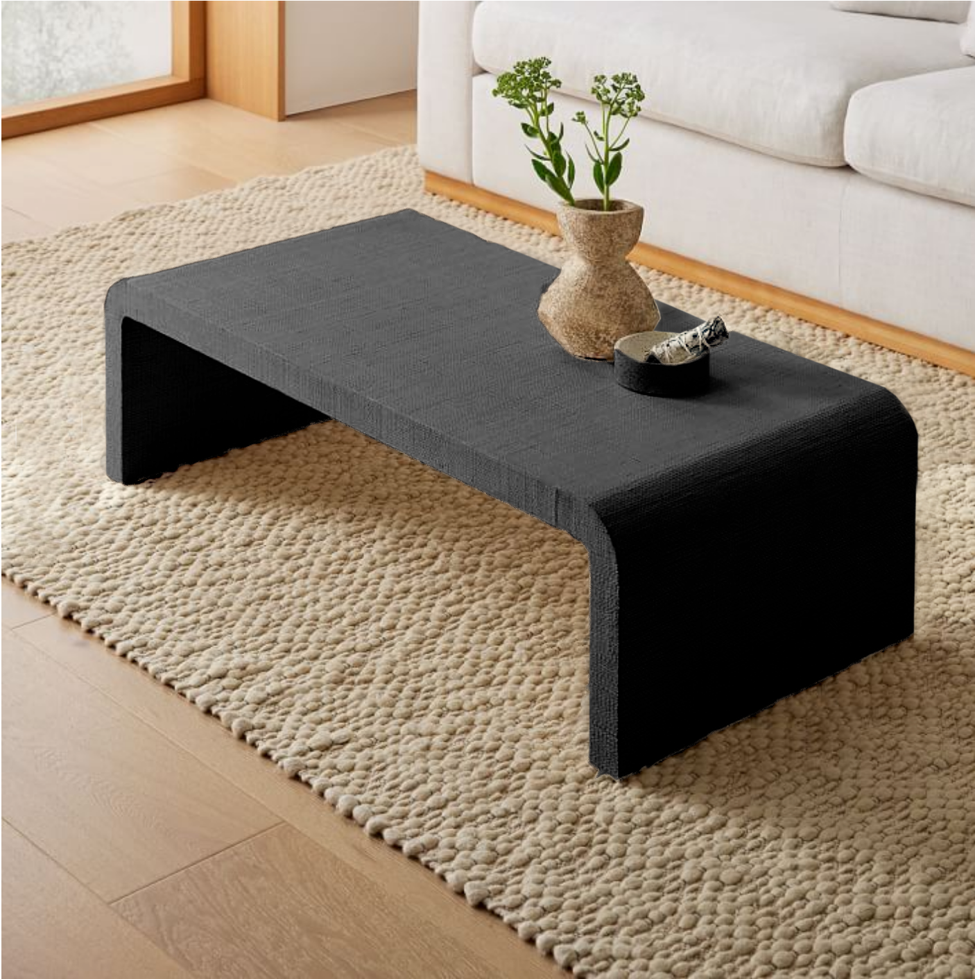 mesa de centro en madera lenga tono negro Greenwoods