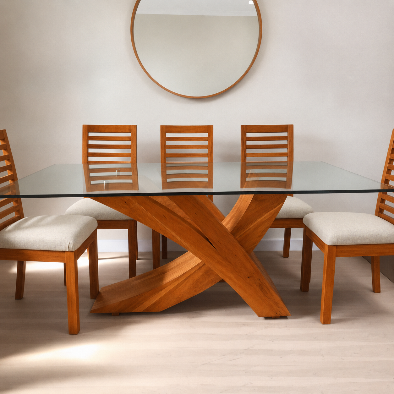 Juego de Comedor Picasso con Vidrio y Sillas Antonia | Greenwoods