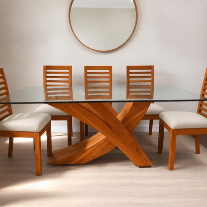 Juego de Comedor Picasso con Vidrio y Sillas Antonia | Greenwoods