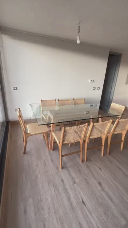 MESA COMEDOR MADERA LENGA Y VIDRIO PARÍS A MEDIDA | GREENWOODS