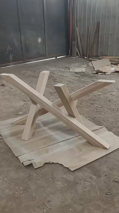 Mesa de Comedor Da Vinci en Madera Lenga y Vidrio a Medida