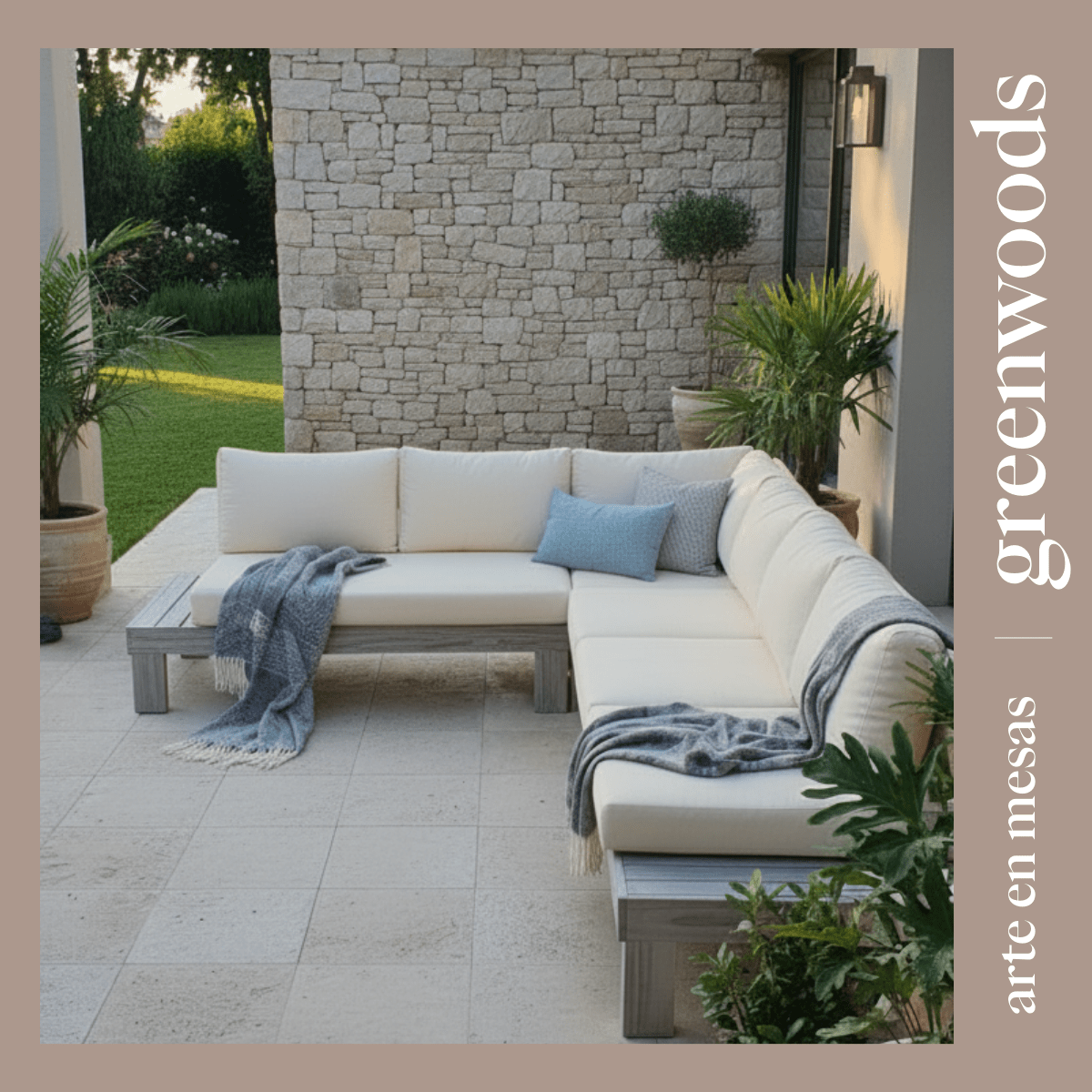 seccional marbella de madera 200 X 250 X 75 - | Greenwoods Chile