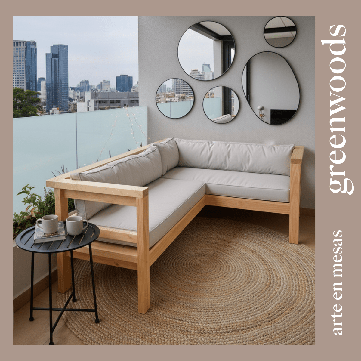 Seccional terraza marbella de madera - | Greenwoods Chile