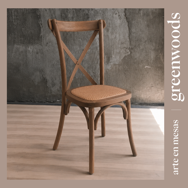 Silla de Comedor Moderna en Madera  | Modelo Cruzeta Café