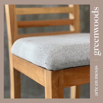 Silla de Comedor Antonia en Madera Lenga con Tapiz | Moderna y Cómoda - banquetas | Greenwoods Chile
