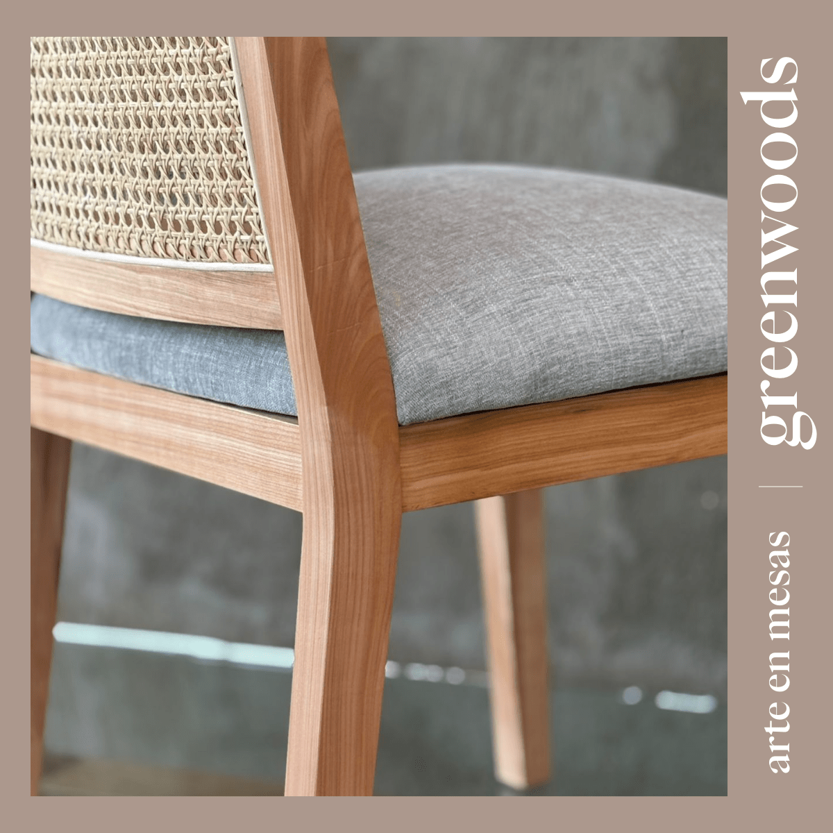 Silla de Comedor Moderna en Madera Lenga con Respaldo de Junco | Modelo Alma - banquetas | Greenwoods Chile