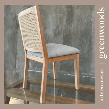 Silla de Comedor Moderna en Madera Lenga con Respaldo de Junco | Modelo Alma - banquetas | Greenwoods Chile