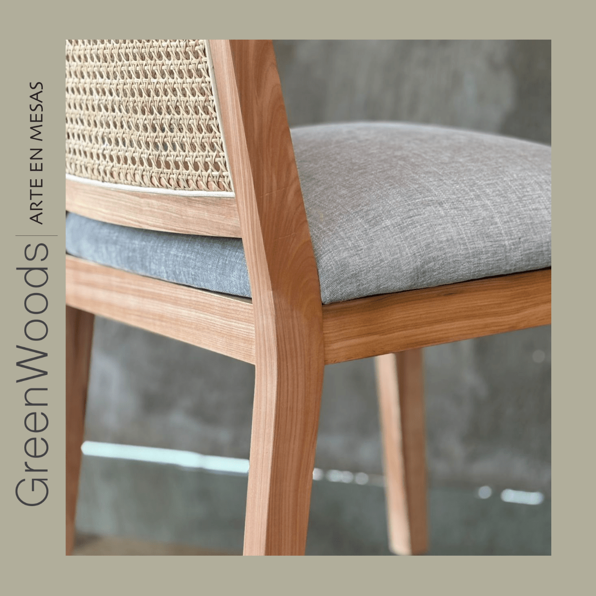 Silla de Comedor Moderna en Madera Lenga con Respaldo de Junco | Modelo Alma - banquetas | Greenwoods Chile