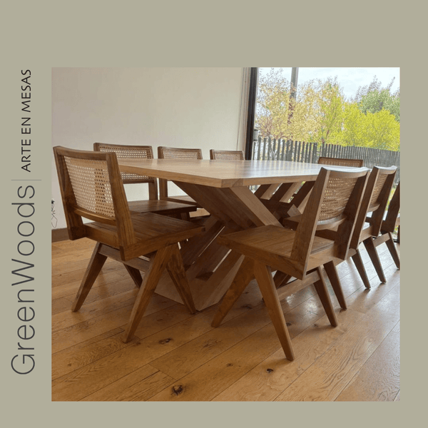 SILLA DE COMEDOR MADERA Y JUNCO BURDEO A MEDIDA | GREENWOODS