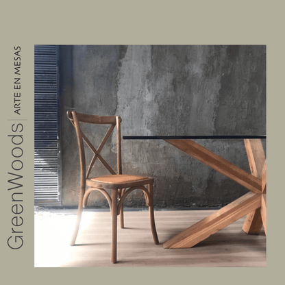 Silla de Comedor Moderna en Madera | Modelo Cruzeta - banquetas | Greenwoods Chile