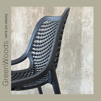 Detalle asiento ergonómico silla Riviera exterior | Greenwoods Chile