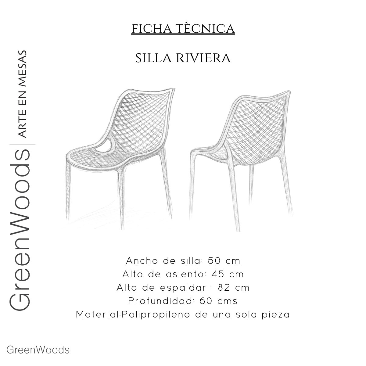 Silla de Comedor y Terraza Riviera - banquetas | Greenwoods Chile
