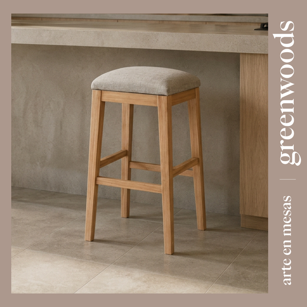 Taburete de Madera para Cocina y Barra | Greenwoods Chile  | Modelo Alma