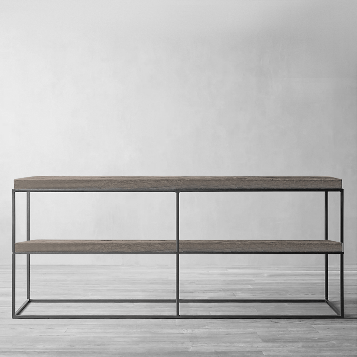 Estructura robusta de fierro negro del Arrimo Ruby Doble, diseño resistente y elegante para interiores