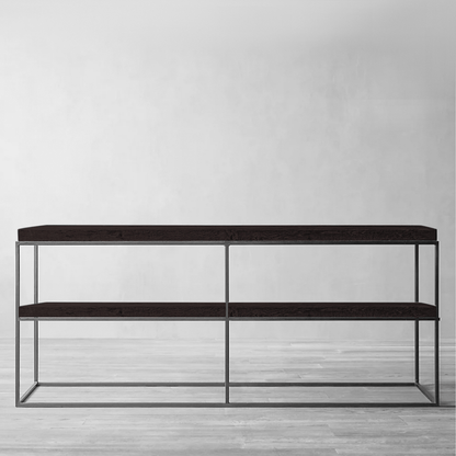 Diseño contemporáneo del Arrimo Ruby Doble en madera y fierro, personalizable en medidas y tonos